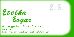 etelka bogar business card